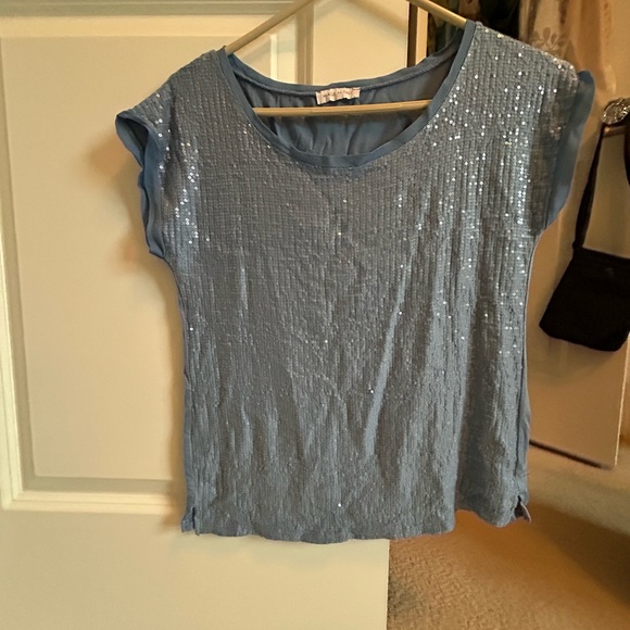 Blue Sequin Women's Top - Picture 6 of 7
